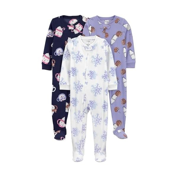 girls Loose-Fit Flame Resistant Fleece Footed Pajamas