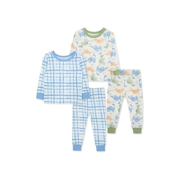 Clothes for Baby Boys' 2-Pack Bamboo Pajama Set, 12 Months - 4Toddler