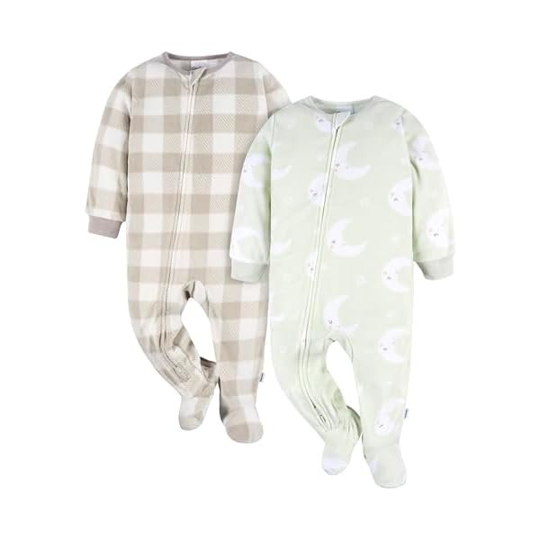 unisex-baby Fleece Footed Pajamas 2-pack