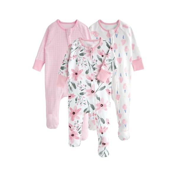 Baby Pajamas 100% Organic Cotton Baby Sleepers for Newborn 0-3 3-6 6-9 Months Boys Girl Clothes 3pcs Footed PJs
