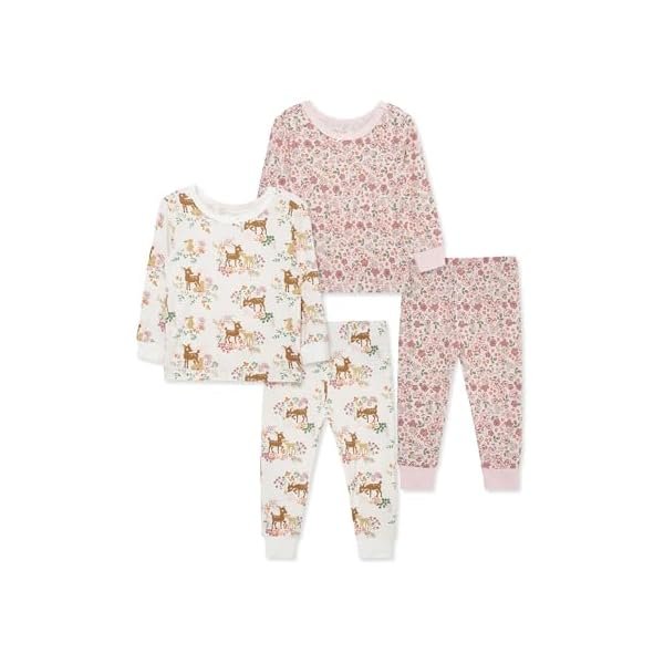 Clothes for Baby Girls' 2-Pack Pajama Set, 2 Long Sleeve Tops and 2 Bottoms, 12 Months - 4Toddler