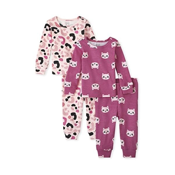 baby-girls And Toddler Girls Long Sleeve Top and Pants 2 Piece Pajama Sets