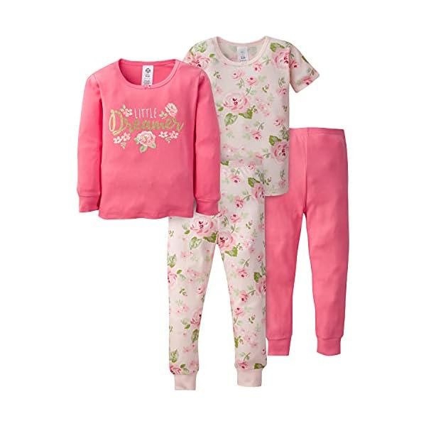 4-Piece Boys Dino Snug Fit Pajama Set