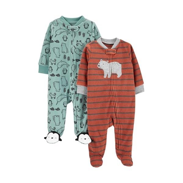 baby-boys 2-pack Fleece Footed Sleep and PlayBaby and Toddler Sleepers