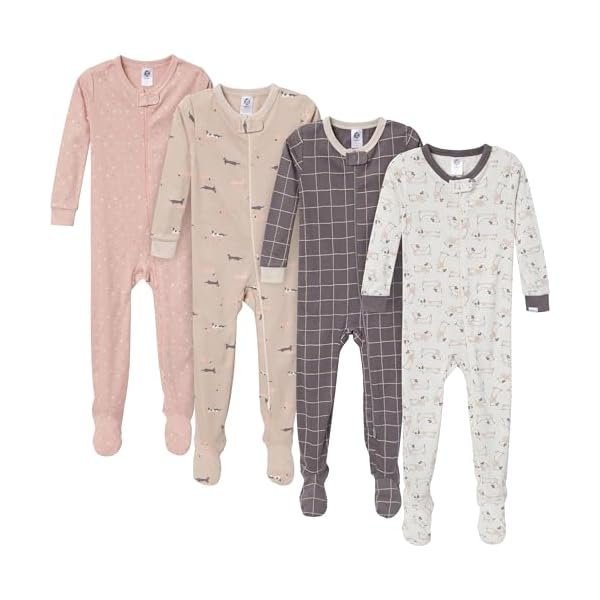 Unisex Baby 4-Pack Footed Pajamas