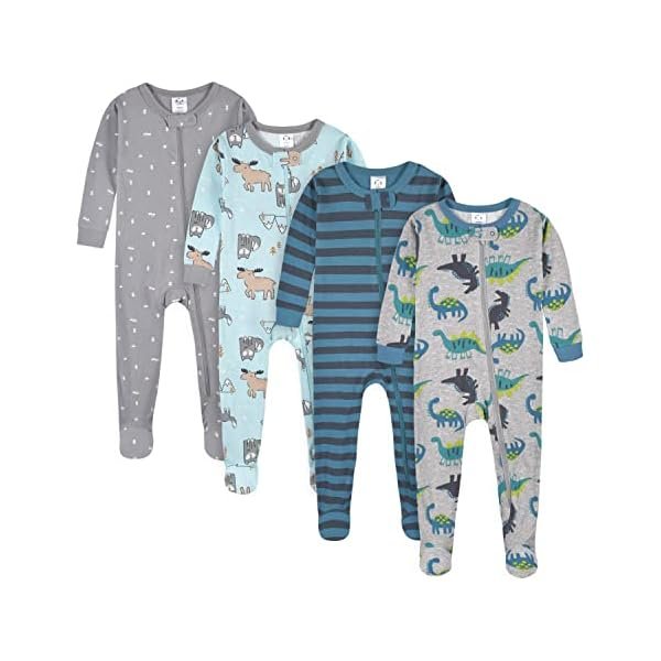 baby-boys Baby-boys 4-pack Footed Pajamas