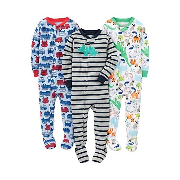 baby-boys 3-pack Snug Fit Footed Cotton Pajamas
