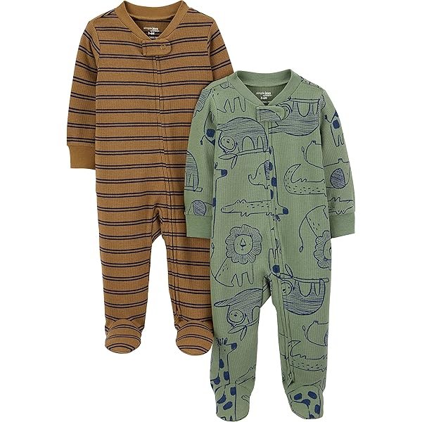 baby-boys 2-pack 2-way Zip Cotton Footed Sleep and Play